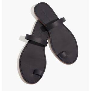 Madewell The Boardwalk Double Strap Slide Sandal Black Size 7.5